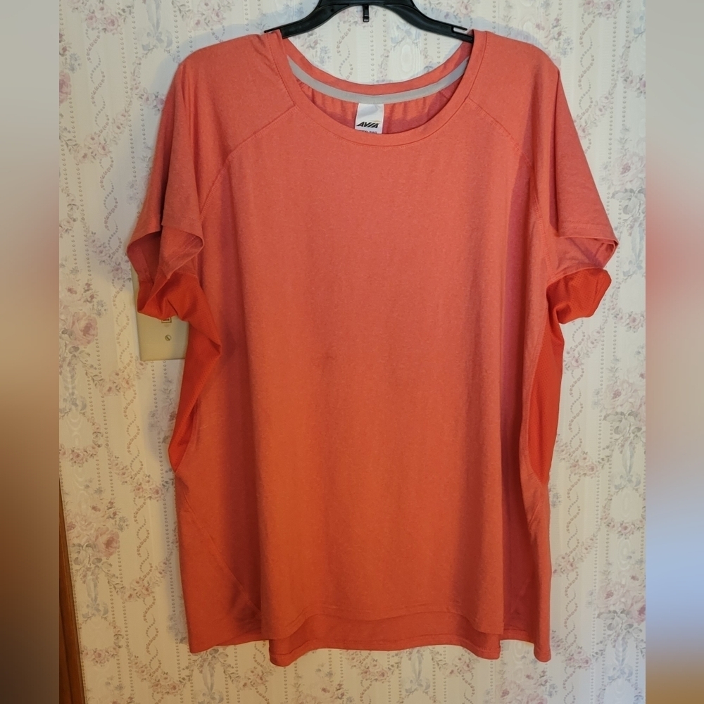 AVIA Peach XXXL (22) Short Sleeve Athletic Shirt
